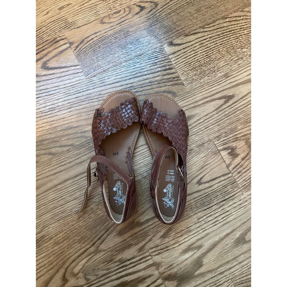 NWT Brown Handmade Huarache Leather Sandal Size 10 - Picture 5 of 8